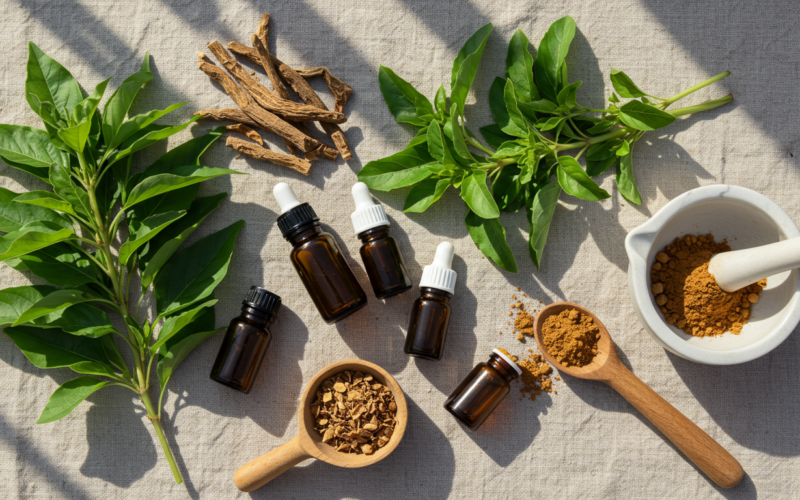 The Complete Guide to Adaptogenic Herbs: How Ashwagandha, Rhodiola, and Holy Basil Support Calm